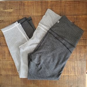 GapFit Black/Grey Chevron Leggings Bundle